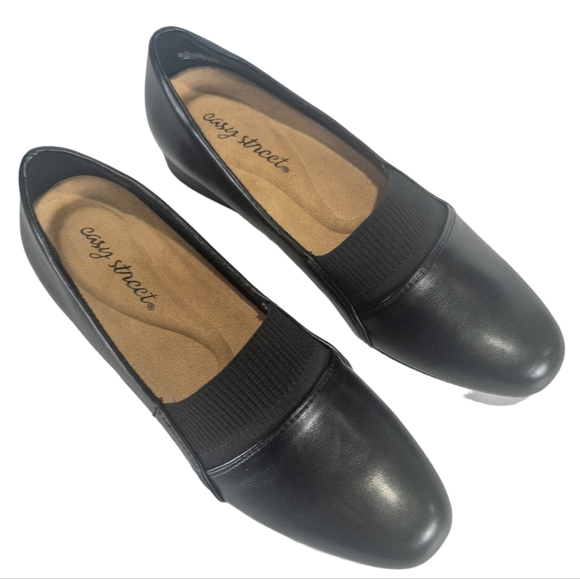 Easy Spirit Aba Flat Comfort Shoes Black -8 - Picture 3 of 4